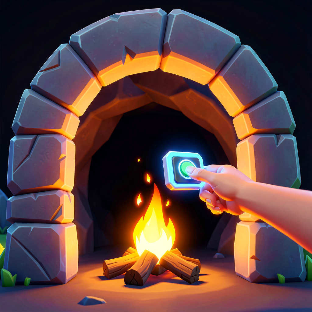 Build a Secret Cave with a Campfire