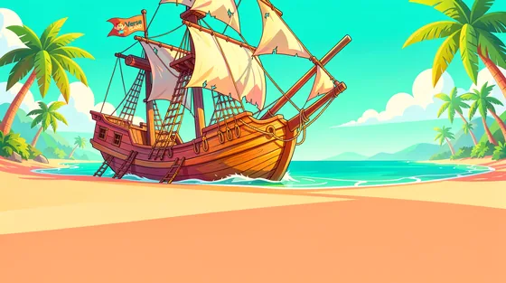 Beached Pirate Galleon